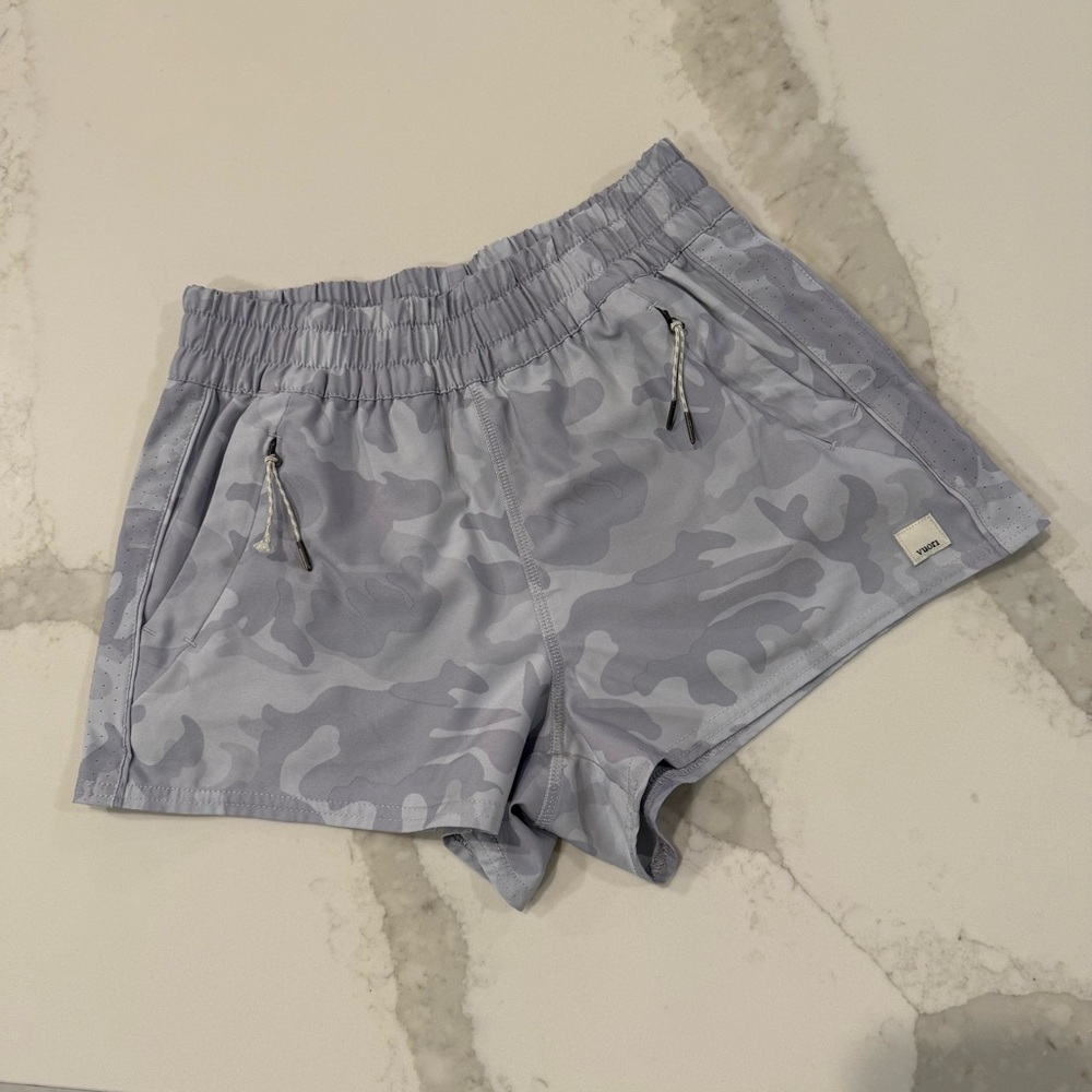 Vuori Light Gray Camo Athletic Shorts